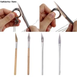 1Pcs Agate Burnisher Polishing Knife Edge With Bamboo Handle Jewelry Making Tools