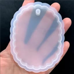 Big Scalloped Tag Silicone Mold Large Rectangular Tag Mold with Decorative Border Pressed Flower Jewellery Supplies Resin Crafts