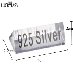 Clear Acrylic 925 Silver Signage Counter Display Tag Card Jewelry Store Accessories Necessity Lable