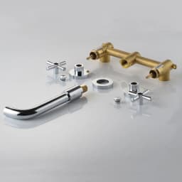 Black Brass Double Handle Wall Mounted Bathroom Sink Mixer Tap Hot & Cold Chrome Finish Faucet with White/Polished Gold Options