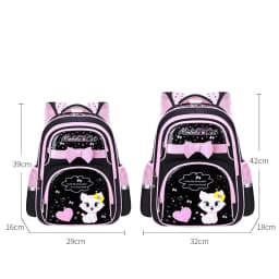 New Korean Primary PU leather School Bag 2020 Fashion Cute Girls With Cute Cat Orthopaedic Waterproof Backpack