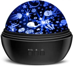 Kids Night Light 360° Rotating Starry Night Light Projector for Baby, Ocean Wave Projector for Kids Bedroom Decoration
