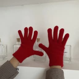 Winter Women Keep Warm Plus Velvet Touch Screen Thicken Cute Lovely Solid Soft Knitted Wool Gloves Drive Cycling Rabbit Fur