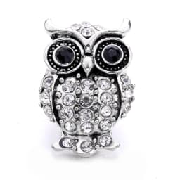 5pcs/lot New White Snap Jewelry 18mm Snap Buttons Animal Owl Butterfly Elephant Ginger Button Charm Women Fit Snap Bracelet