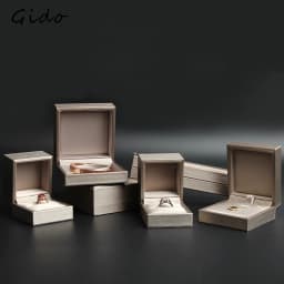 New Satin cloth jewelry box Gold PU Leather Ring Box Bracelet Necklace Box Pendant Gift Box For Jewelry Wedding Gift Box