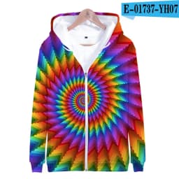 Colorful Spiral Dizzy Pattern Hoodie Men Women Optical Illusion Hoodies Sweatshirt Harajuku Tie Dye Jacket Coat Clothes