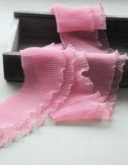 2M 10CM Wide Exquisite Red Pink Lace Ribbon fabric Elastic Ruffle Trim Collar Sewing Clothing Skirt Headwear Guipure Decoration