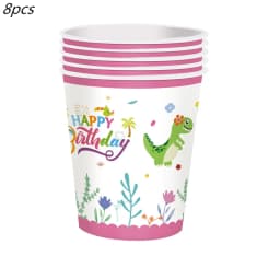 Pink Dinosaur Party Decorations Birthday Dinour Tableware Set Happy Birthday Party Decoration For Kids Boy Jungle Wild Party Dec