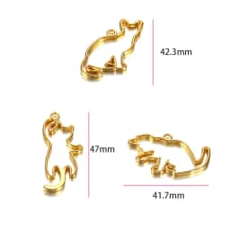 5pcs Cat Border Mold Resin Molds Silicone Geometric Hollow Metal Frame Bezel Epoxy Resin Molds Pendant For DIY Jewelry Making