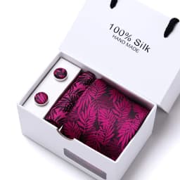 Brand 100% Silk Ties Gift box Office Men Classic Party Wedding striped 7.5cm Silk Wedding Floral Tie Necktie Handkerchief Set