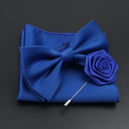 Mens Wedding Bow Tie Brooch Set Romantic Solid Color Silk Polyester Jacquard Woven Bowtie Lapel Pin Hanky Men Gifts Accessories