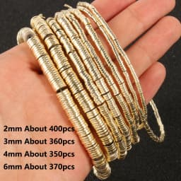 9K Gold Color Hematite Square Heart Round Shape Natural Beads Loose Stone Beads For Jewelry Making DIY Bracelet Necklace 15inch
