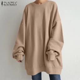 ZANZEA Women Long Sleeve Solid Sweatshirt Oversized Fashion Autumn Hoodies Casual Streetwear Winter Sweatshirts Loose Pullover