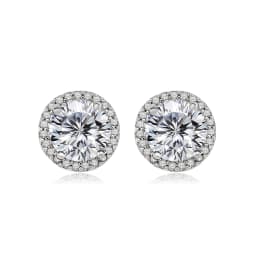 GUCY Luxury Cubic Zirconal Round Stud Earrings For Women Romantic Elegant Female Daily Earrings Available Wholesale Dropshipping