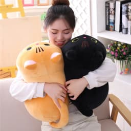 Kawaii Cat Long Pillow Sofa Cushion Plush Toy Stuffed Cartoon Cat Animal Doll for Lovely Gift