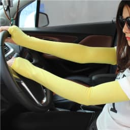 52cm Summer Women Thin Solid Modal Cotton Elasticity Cycling Drive Outdoor Sports Sun Protection Long Half-Finger Sleeve Gloves