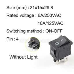 5Pcs KCD1 4Pin 6Pin 6A 250VAC 10A 125VAC 21X15mm Snap Rocker Switch ON OFF ON Interruptor Reed Interupteur Schakelaar