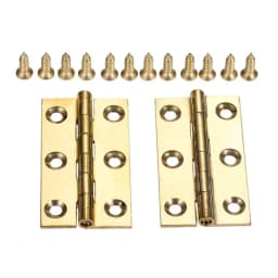 2x Brass Hinge Decor Door Hinges Wooden Gift Jewelry Box Hinges Gold Color Vintage