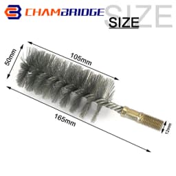 M12 Thread Wire Brush Metal Handle 18/22/25/32/40/50/65/75mm Brush Working Stainless Steel Wire Pipe Tube Cleaning Chimney Brush