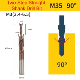 M35 Cobalt Two Stage Step Drill Bit M3-M12 Screw Counterbore Twist Countersink Drill For Stainless Drilling And Chamfering