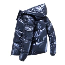 2026 Winter Jacket Men Parka Shiny Hooded Warm Coats Zipper Up High Quality Jackets Overcoat Thick Jackets Plus size