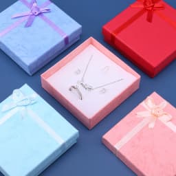 12pcs Jewelry Packaging with White Sponge 9 X 9 X 2.8cm Paper Jewelry Box Cardboard Gift Boxes for Ring Necklace Earring Display