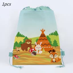 Woodland Animal Disposable Tableware Wild Forest Bear Fox Plate Cup Napkin Jungle Safari Happy Birthday Party Decor Kid Boy Girl