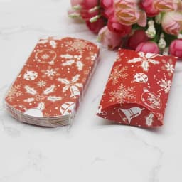 12/50pcs Beautiful Flower Pattern Pillow Shape Paper & Kraft Wedding Candy & Birthday Gift Storage Box Size 20X55X80mm