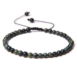 Adjustable 4MM Stone Beads Bracelet For Women Natural Agates Bangles Onyx Lapis Lazuli Woven Bracelet For New Year Gift Jewelry
