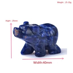 1PC Natural Crystal Bear Figurine Animals Stone Reiki Polished Crafts Small Decoration Home Decor Christmas Present Souvenir