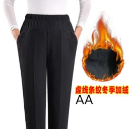 Oversized 8XL Stretch waist Winter Trousers Middle-aged Clothing Loose Plus velvet Thick Female Pants Casual Granny Trousers