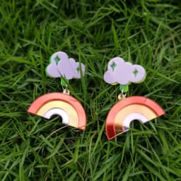 FishSheep Colorful Acrylic Geometric Star Moon Butterfly Drop Earrings For Women Cute Transparent Laser Dangle Earrings Jewelry