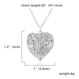 Gold Plated Heart-shaped Pendants Can Openable Photo Frame Love Faith Hope Locket Pendant Necklace Family Jewelry Gift
