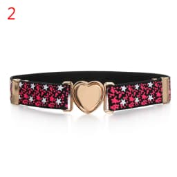 Kids Heart Buckle-Free Elastic Belt Adjustable Stretch Canvas Belt Boys Girls Casual Jeans Pants Dresses Children Belts