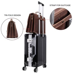 CONTACT'S Men's Bag Crazy Horse Leather Briefcase Men Business Bag For 14" Laptop Quality Leather Shoulder Messenger Bags Male
