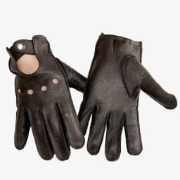 Men's Leather Deerskin Driver Gloves Single-Layer Thin Summer Autumn Outdoor Riding Full-Finger Motorcycle Gloves