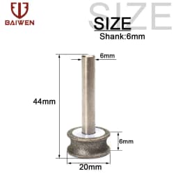Concave Diamond Abrasive Grinding Wheel Glass Round Burr Drill Bits 2mm-12mm for Bracelet Ring Jade Carving Polishing