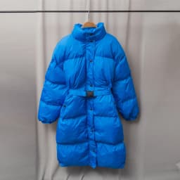 Winter Long White duck down jacket High street Solid Thick warm Female Loose Coat White belt Ladies Outerwear INKEO 1O349