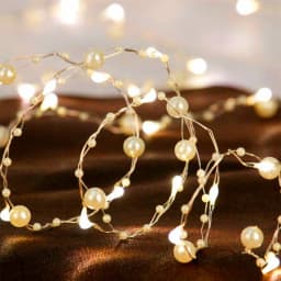LED Pearl Copper Wire String Lights 2M 5M 10M Battery Power Garland Home DIY Fairy Lamps For Wedding Party Holiday Gifts