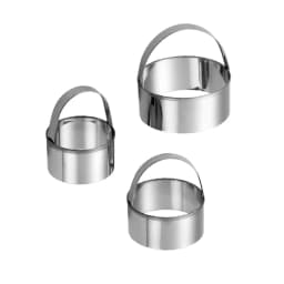 Stainless Steel Non-Stick Cookie Mold, Baking Accessories,Round Cookie Cutter Set with Handle, Kitchen Tools, 3Pcs