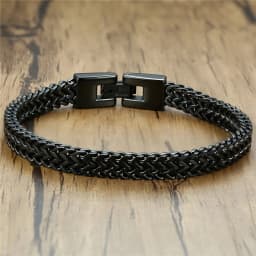 ZORCVENS 2024 New Double Rope Chain Mens Stainless Steel Bracelet Polish Color Punk Biker Pulseira Masculina Jewelry