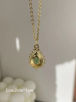 Daisy Natural Stone Hollow Eyes Pendant Water Drop Gold Color Chain Necklace for Women Stainless Steel Jewelry HangZhi 2022 New