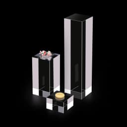 Acrylic Plexiglass Square Stamping Transparent Block Cosmetics Display Stand Photography Props Dolls Perfume Ring Jewelry Holder