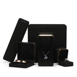 Good Quality Wholesale Velvet Jewellery Packaging Boxes Ring Pendant Necklace Bracelet Jewelry Gift Display Case