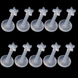 10pcs Transparent Bioplast Flexible Labret Stud Push-in Lip Piercing Ring Ear Cartilage Tragus Helix Piercing Fashion Jewelry