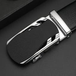 CEXIKA Men's Genuine Leather Automatic Buckle Belt Custom Engraved Name/Logo Ideal Waist Belt for Father's Day Personalized Gift