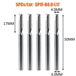 Dreanique 5pc/lot Single Flute Spiral End Mill CNC 3D Advertisement Engraving 1 Flute Bit for wood Acrylic Aluminum Plastics Cut