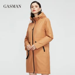 GASMAN 2022 New Women's autumn coat long Thin Cotton parka casual fashion ladies trench high quality spring jacket 81872