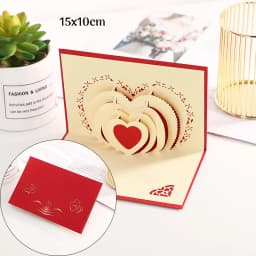 3D Pop Up Love Card Valentines Day Wedding Invitation Anniversary Greeting Cards for Couples Wife Husband Gift With Envelopes