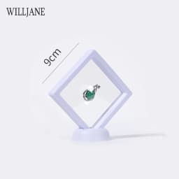 Gem Stones Ring Display Holder Transparent PE Film Jewelry Presentation Box Bracelet Pendant Frame Dustproof Stand 3D Suspension